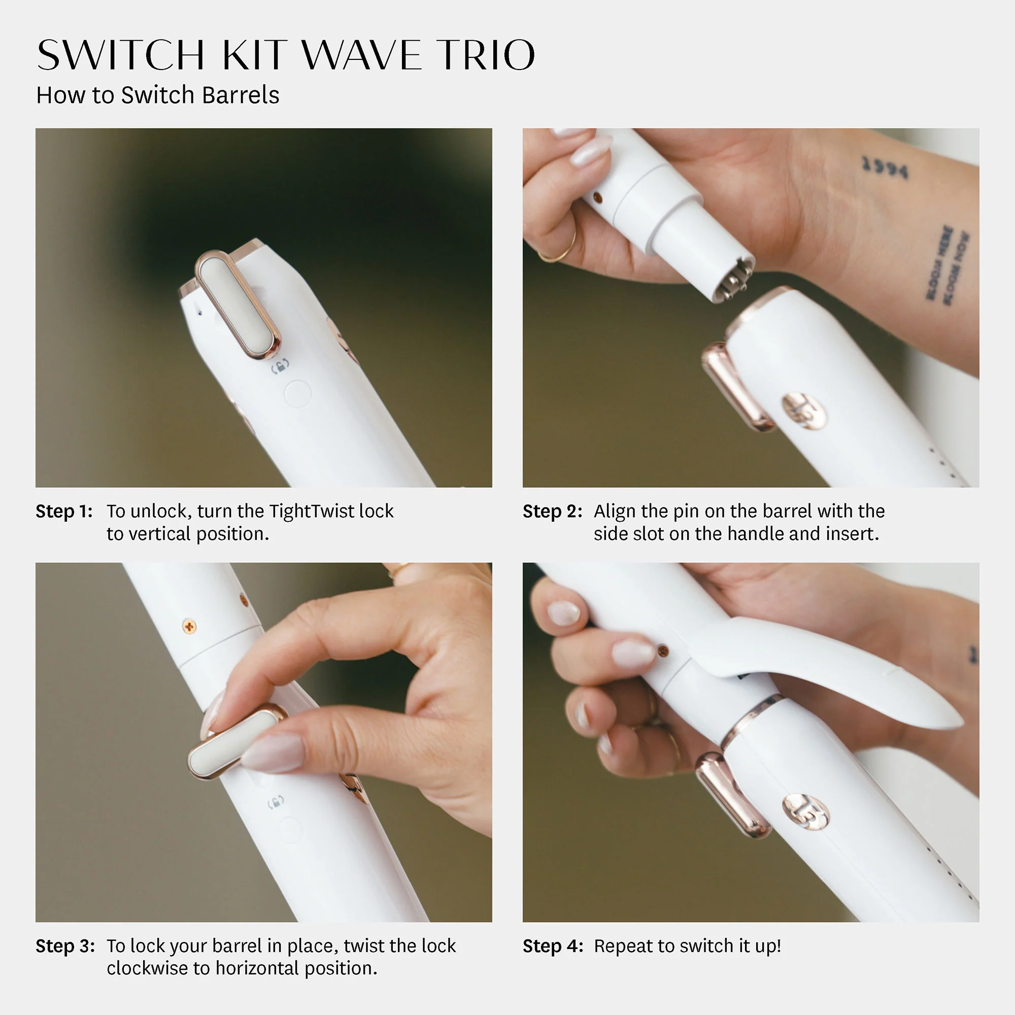 Switch Kit Wave Trio Styling Iron with Three Interchangeable Barrels - Image 2